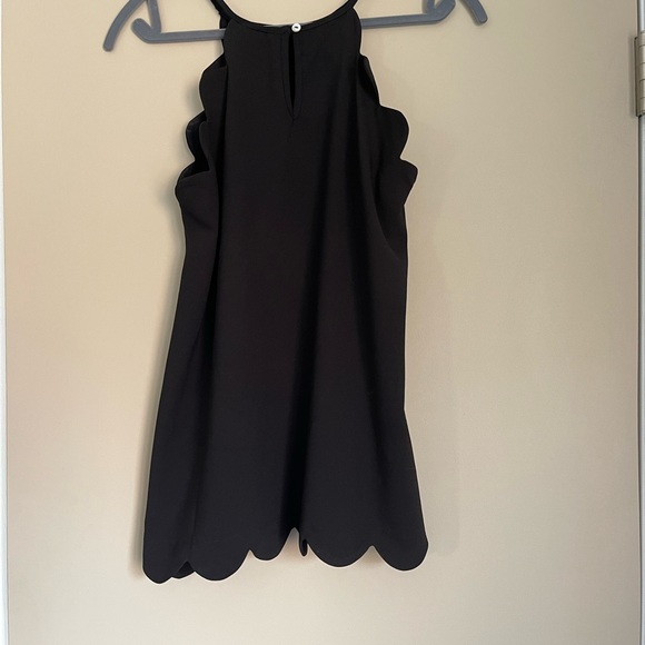 Entro Black scalloped-edge peplum top, medium. - Picture 4 of 8